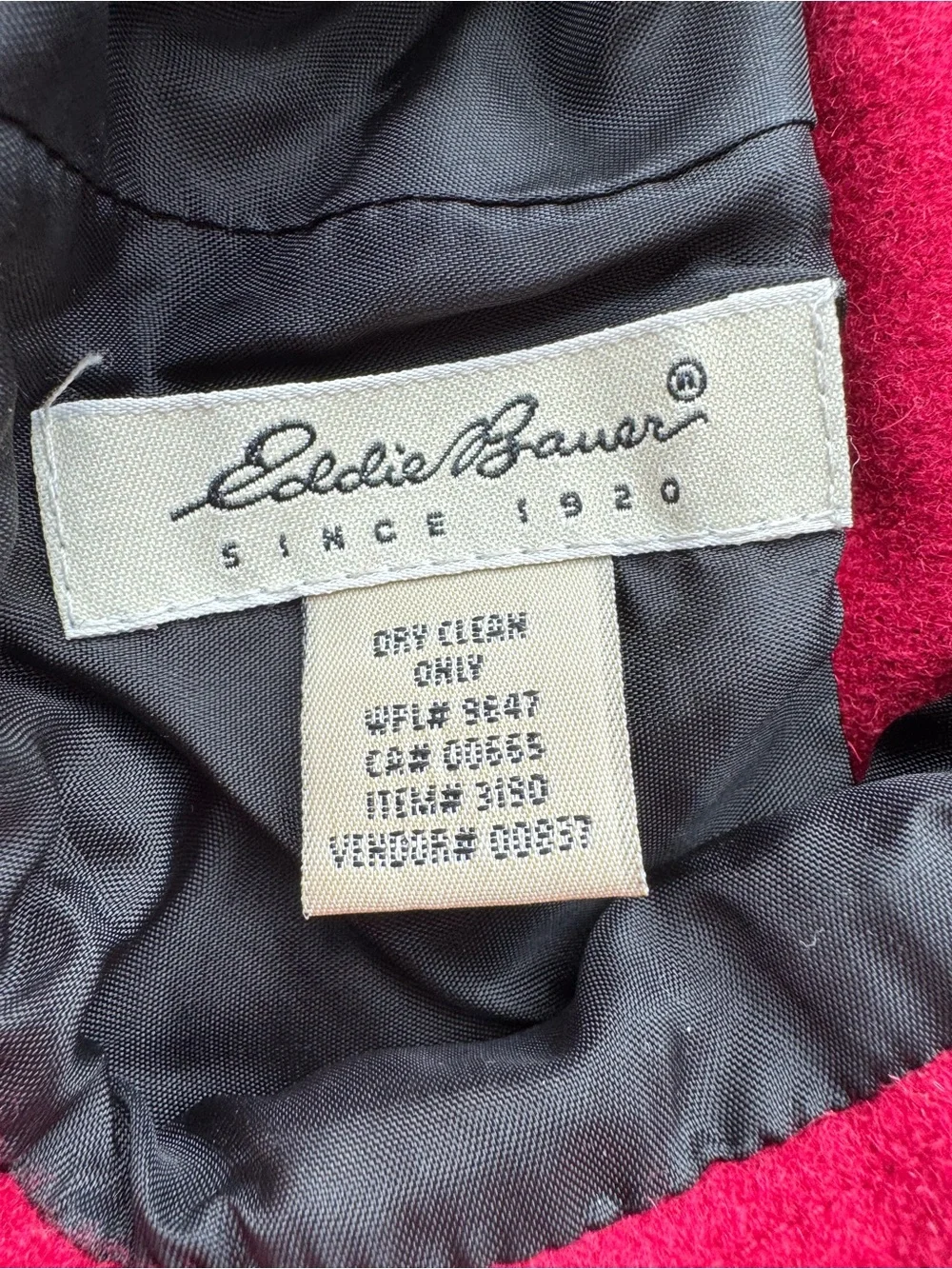 Vintage Eddie Bauer Burgundy Wool Blend Cloche Hat